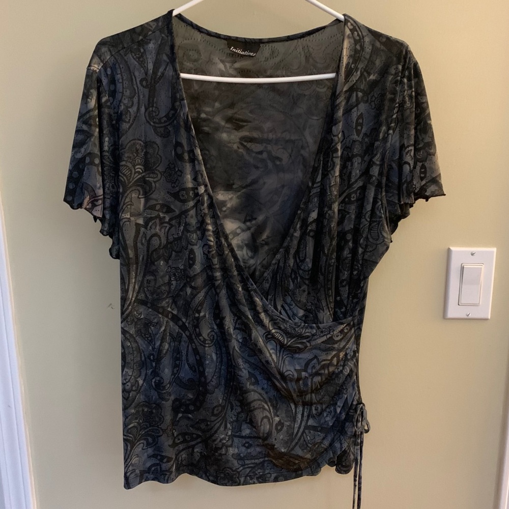 2/$30 Initiatives Paisley Design Wrap Top